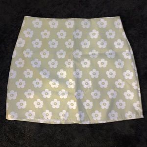 Green Floral Skirt